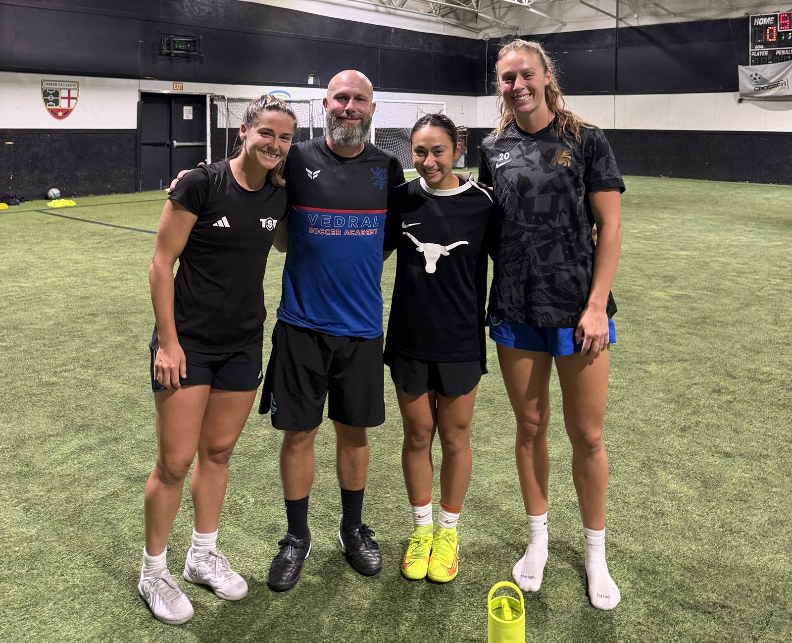 Hanna Barker with athletes at a training session