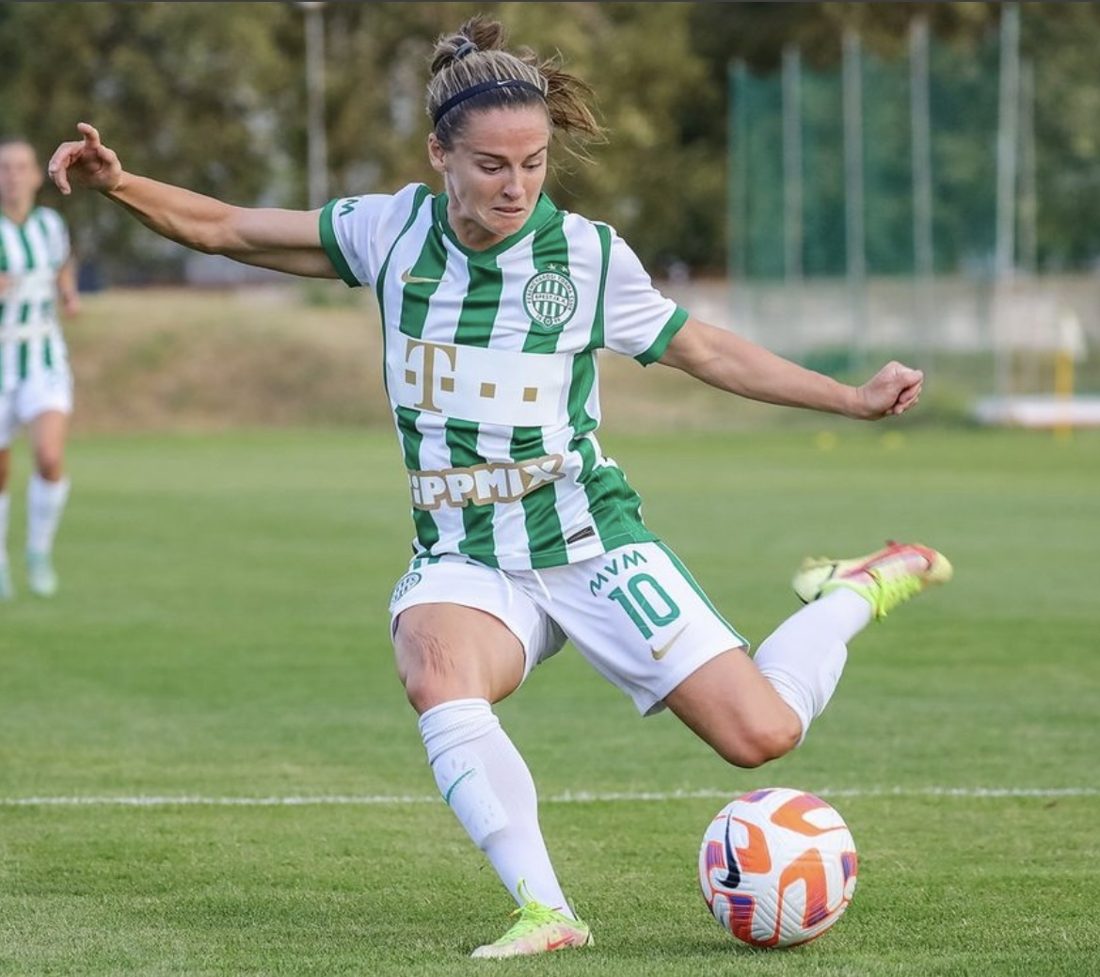 Hanna striking the ball, fully locked in